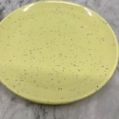 MCM Imperial Ware Speckled Confetti Yellow Dessert Plate Set Melmac Malamine TA3