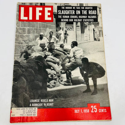 LIFE MAGAZINE JULY 7 1958 LEBANESE REBELS BEIRUT SLAUGHTER ON THE ROAD TA4