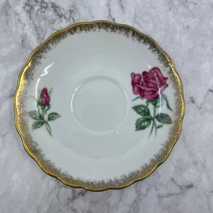 Vintage Fine China Saucer ONLY ROYAL STANDARD Pink Rose Gold Trim TA7-14