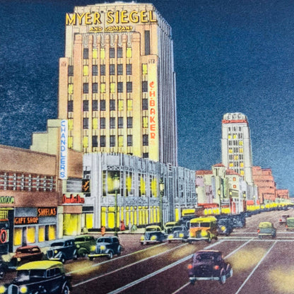 1940 Art Deco Wonderful Los Angeles California Fold Out Postcard Book EA2