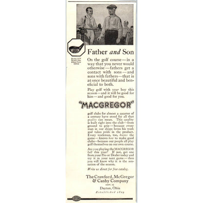 c1920 Harper's Ad - MacGregor Golf Clubs Crawford, McGregor & Canby Dayton EA3-4