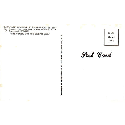 Theodore Roosevelt Birthplace NYC Nursery w Original Crib Original Postcard PB9