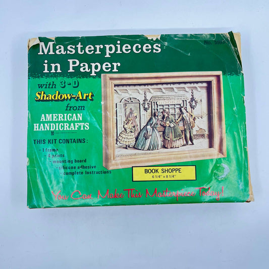 1970s Masterpieces in Paper Shadow Art 3D Craft Victorian Book Shoppe TE5