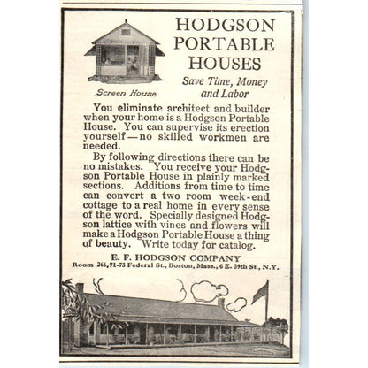 c1920 Harper's Magazine Ad - E.F. Hodgson Portable Houses Boston EA3-4