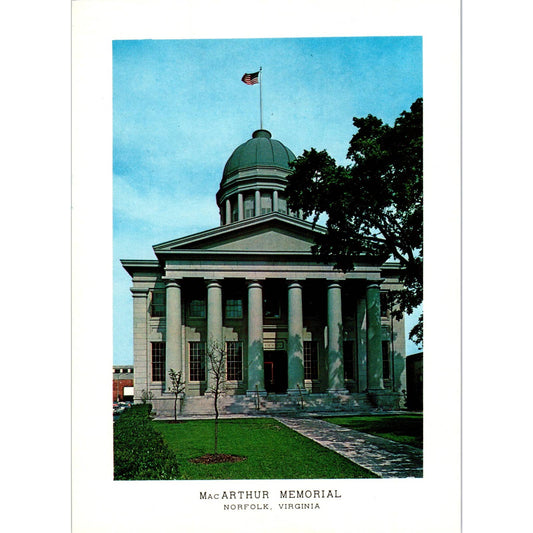 Vintage Large Postcard MacArthur Memorial Norfolk Virginia EA3
