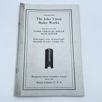 c1900 John Vanes Boiler Works Vertical Single Flue Boiler Booklet Brazil IN D8