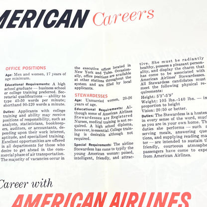 1950s American Airlines Can You Qualify for an Airline Career in the Jet Age AB8