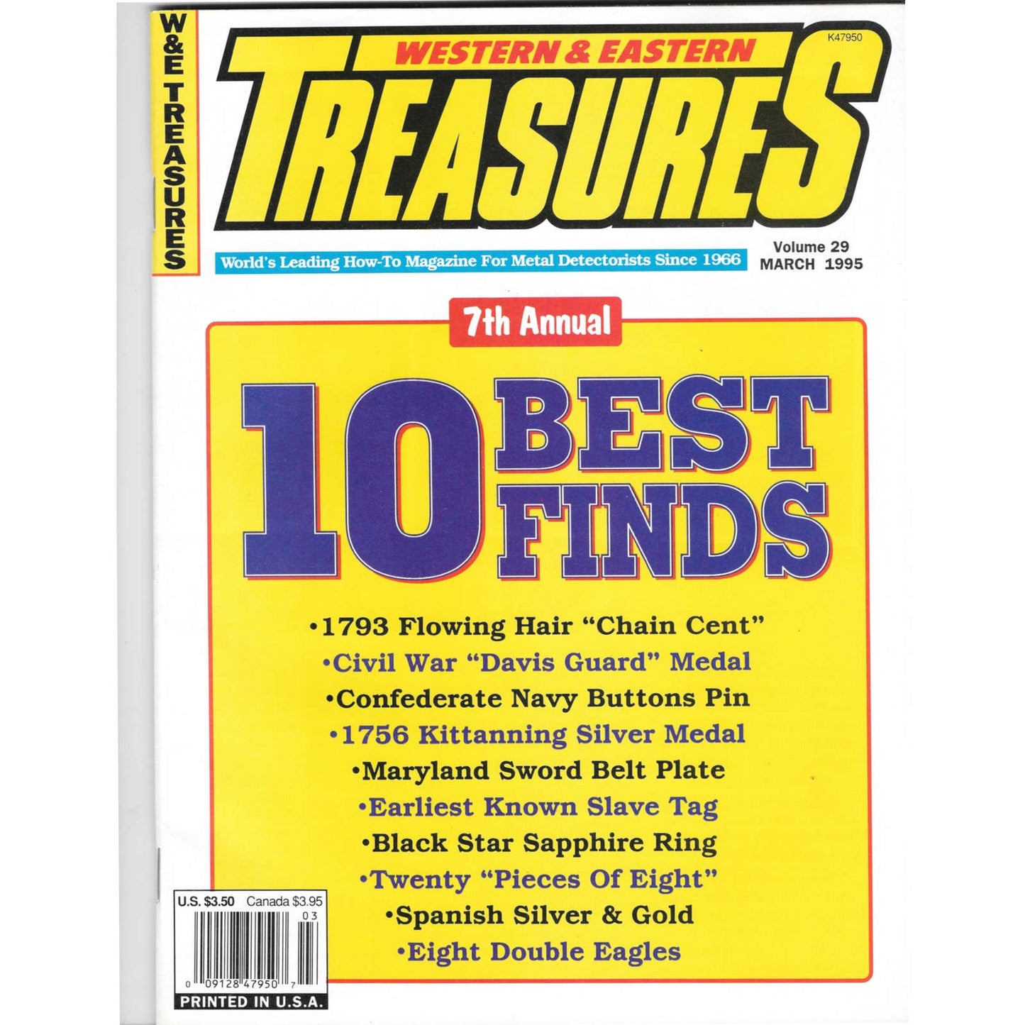 Western and Eastern Treasures Magazine Mar 1995 Vol. 29 Metal Detecting Gold M1