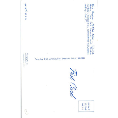 Rene Harrison NIADA Artist - Marion Harding Doll Original Postcard PB9