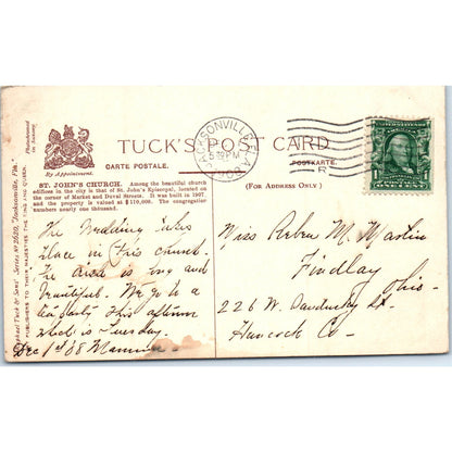 St. John's Church 1908 Raphael Tuck Original Postcard P2-12