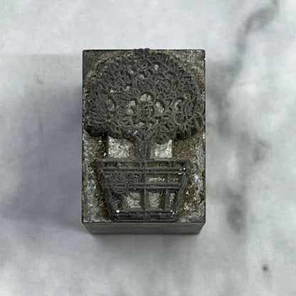 Vintage Printing Letterpress Printers Block Plate Topiary Bush Tree TJ57