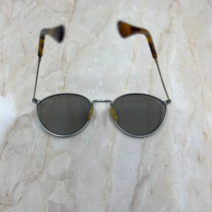Round Tortoise Shell Metal Silver Tone Sunglasses Eyeglasses Frames TJ1-G2-9