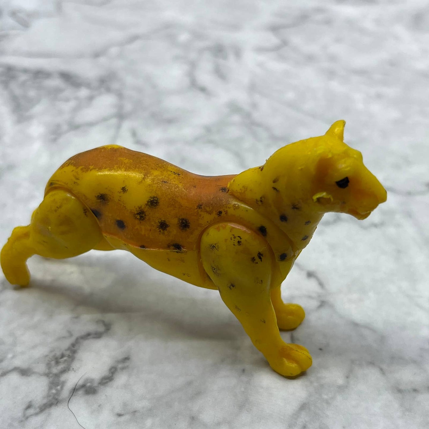 1970s Vintage Hard Plastic Articulated Cheetah Hong Kong 3x2.5” SE6