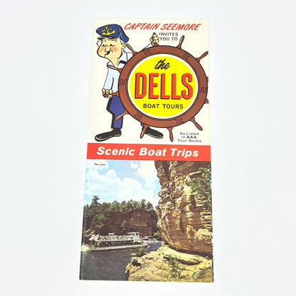 1960s Wisconsin Dells Captain Seemore Scenic Boat Trips Fold Out Brochure AC1