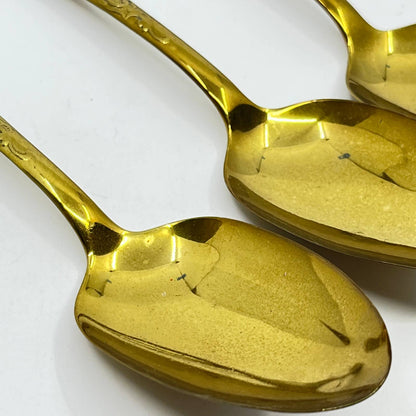 Art Nouveau Gold Tone Dinner Soup Spoon Set of 4 The Sterling Co. SC3