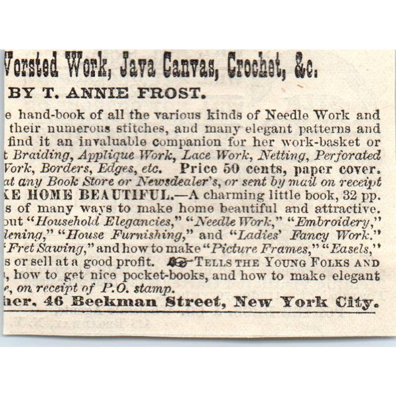 1878 Peterson's Magazine Ad - Silk Covered Garter Porter Bros & Co NY SF2