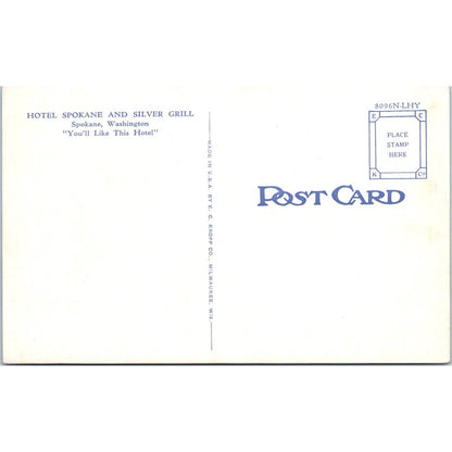 Antique Postcard Hotel Spokane, Spokane Washington TD9