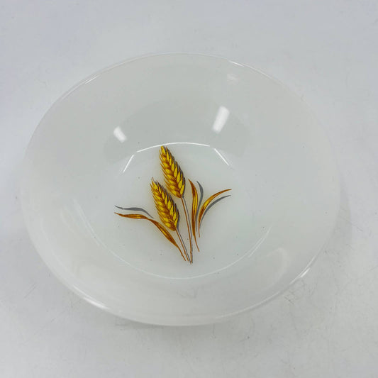 Vintage Fire King Milk Glass Golden Wheat Berry Dessert Bowl 4.5” TC6