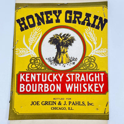 Honey Grain Bourbon Whiskey Label Joe Grein & J. Pahls Inc. Chicago IL