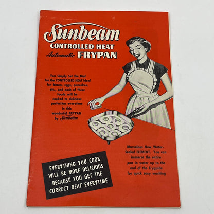 1953 Sunbeam Controlled Heat Automatic Frypan Manual Cookbook w/ Inserts TG6