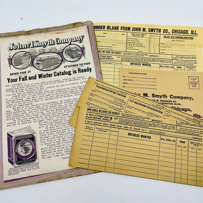 1910 John M. Smyth Company Sample Catalog w/ Inserts Chicago IL D2