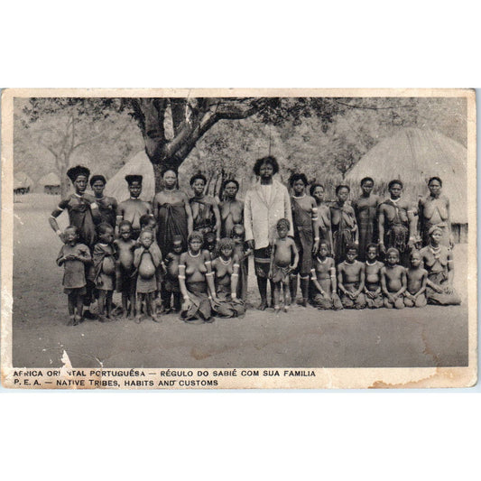 Vintage Postcard Africa Oriental Portuguesa Native Tribe Group Photo SE5