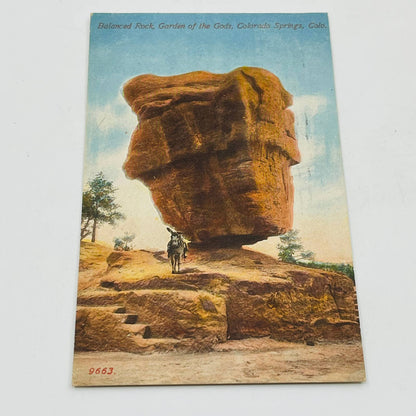 1912 Post Card Balanced Rock Garden of the Gods Colorado Springs CO PA8