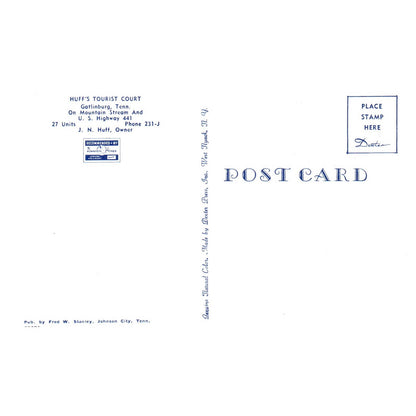 Vintage Postcard - Huff's Tourist Court Gatlinburg Tennessee TJ7-1