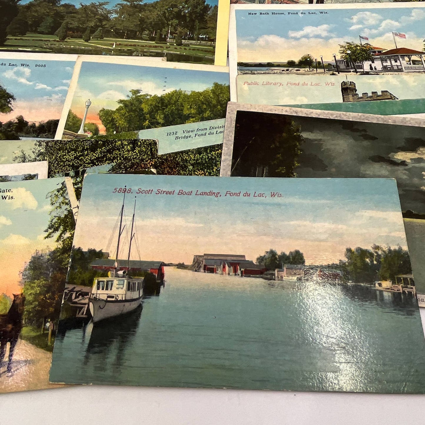 Lot of 20 Antique Postcards From Fond Du Lac Wisconsin TF5