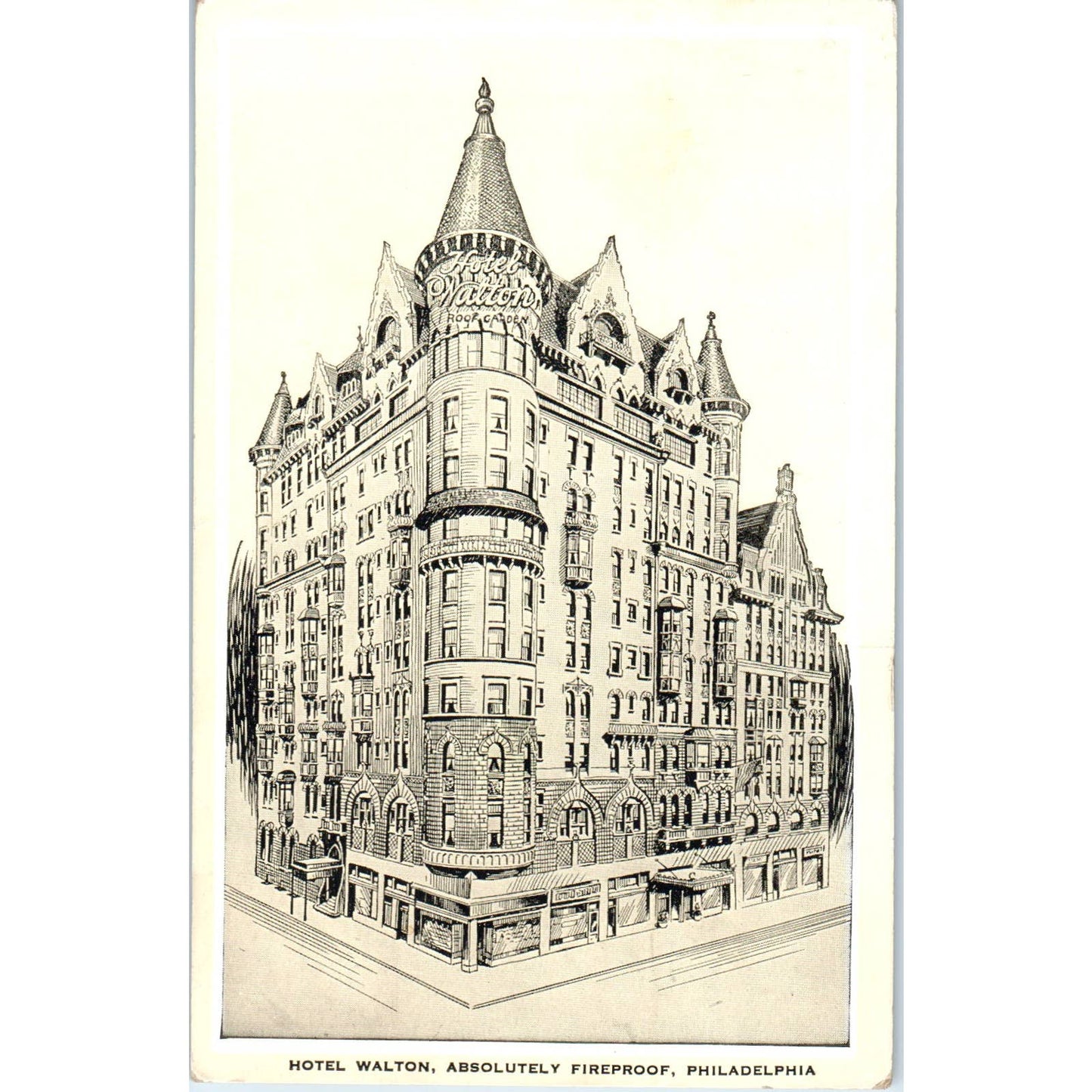 Vintage Postcard Hotel Walton Absolutely Fireproof Philadelphia PA TI1-1