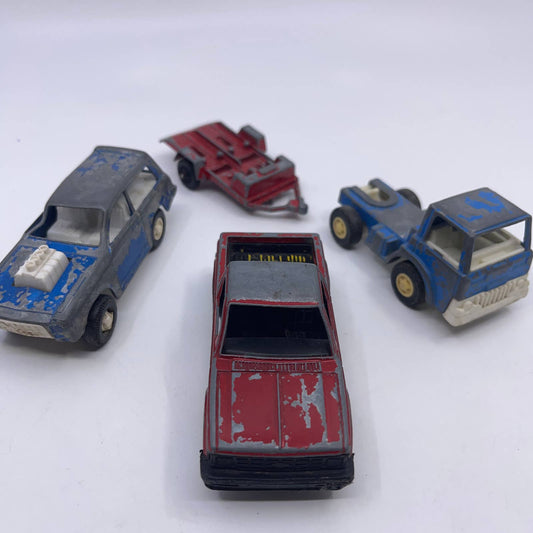 1970 Lot of 4 Tootsie Toy Die Cast Car Truck Trailer S-10 Vega TG8