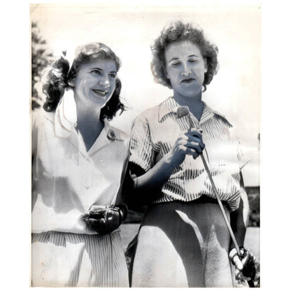 1947 Original Press Photo Ladies' Golf Mary Hopkins Jean Faulk 8x10 AD1