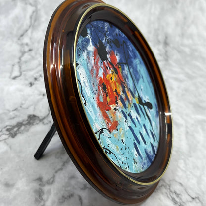 Original Framed Abstract Art Painting 6" It's Rainin' Ten With COA TF6