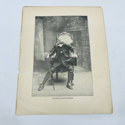 1880s Victorian Art Print Engraving Colman Heir-at-Law JEFFERSON AS DR. PANGLOSS