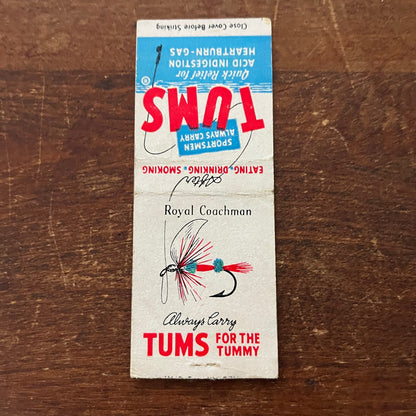 TUMS Royal Coachman Fly Fishing Advertising Matchbook Cover SB3-M4