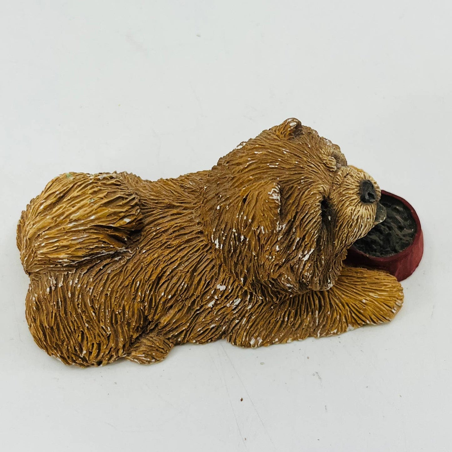 Vintage Chow Chow Dog Figurine Hand Painted Ceramic 4” SA5