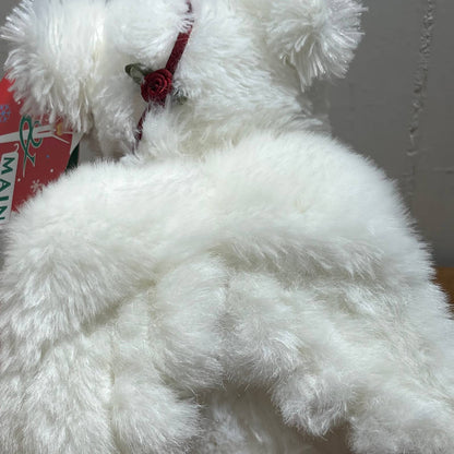 Vintage First & Main White Angel Bear Plush Stuffed Christmas Teddy Toy TA3