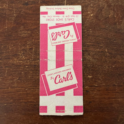 Carl's Shoe Store Kansas City MO Advertising Matchbook Cover SB3-M2