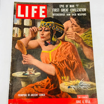 Life Magazine-June 4,1956 First Civilization;Cincinnati Reds; Great Ads TA4