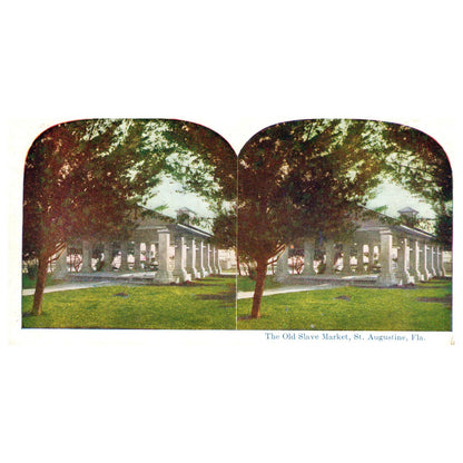 c1900 Stereoview Card The Old Slave Market at St. Augustine Florida SE4