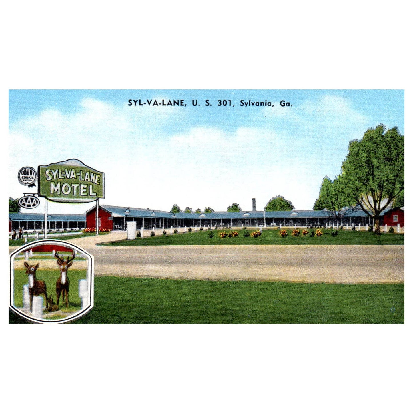 SYL-VA-LANE Motel Sylvania Georgia - Postcard TJ8-1