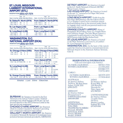 1986 Jet America Airline System Flight Schedule September 15 Timetable SE4