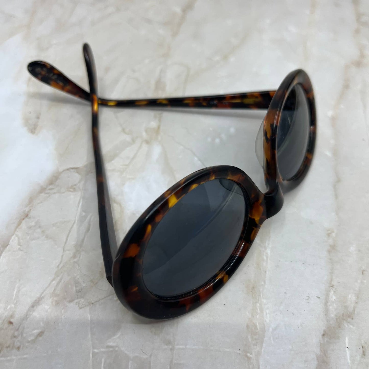 Retro Albert Nipon Round Tortoise Shell Sunglasses Eyeglasses Frames TJ1-G3-2