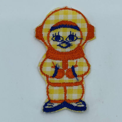 Vintage 1960s Ooh-La-La Eskimo Boy Iron On Embroidered Patch 3 3/8" SA3