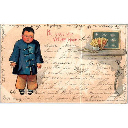 Me Likee You Vellee Much - E. Curtis Raphael Tuck Original Postcard TK1-P14