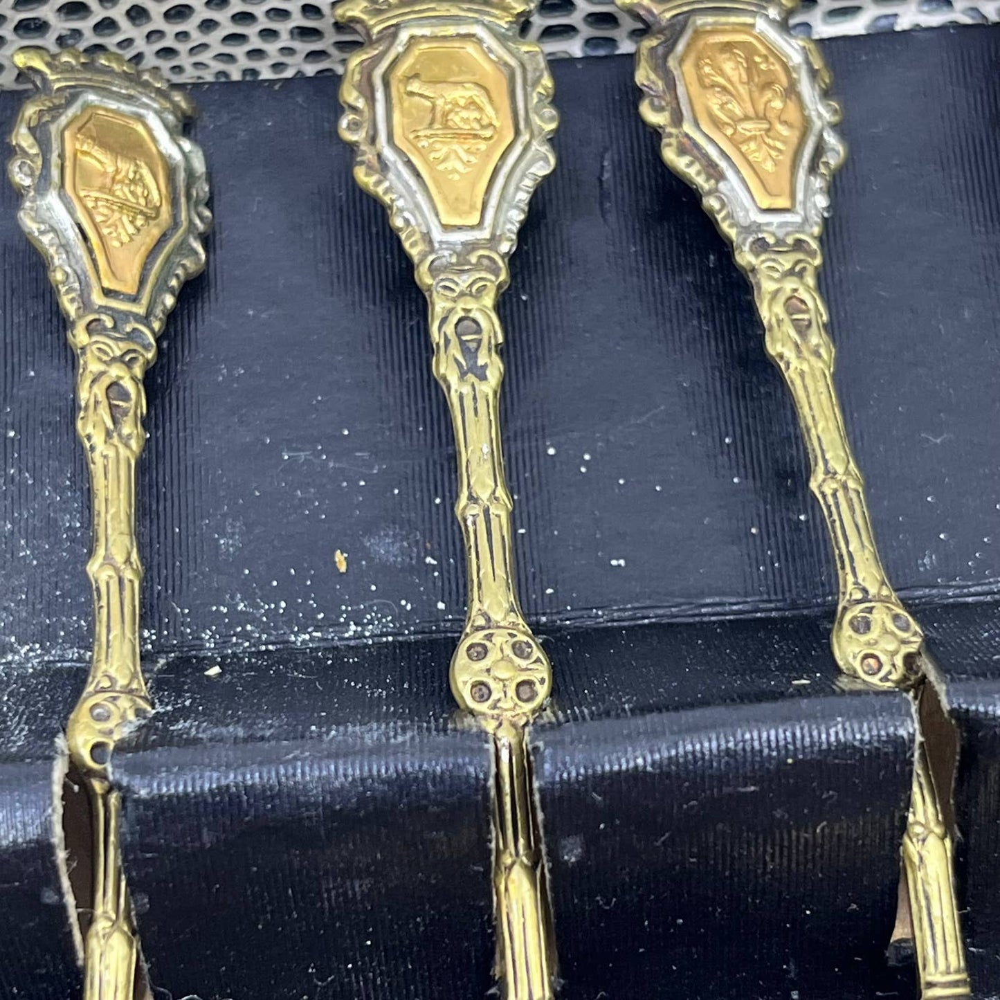 Vintage Brass Demitasse Espresso Coffee/Tea/sugar Spoons Italy Set of 6 TD1