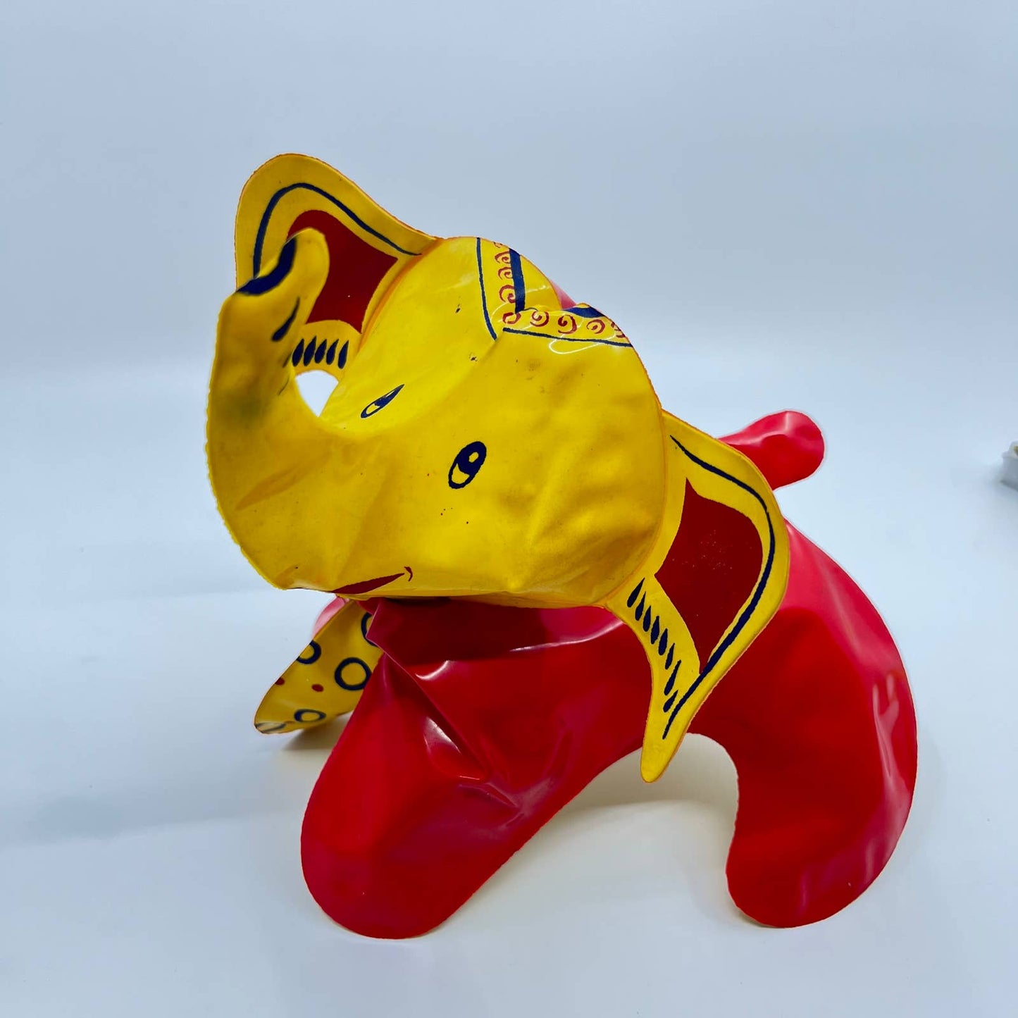 Plinno Elephant Inflatable Toy 1960's Plastic Innovations Yonkers N.Y. 6” TE1
