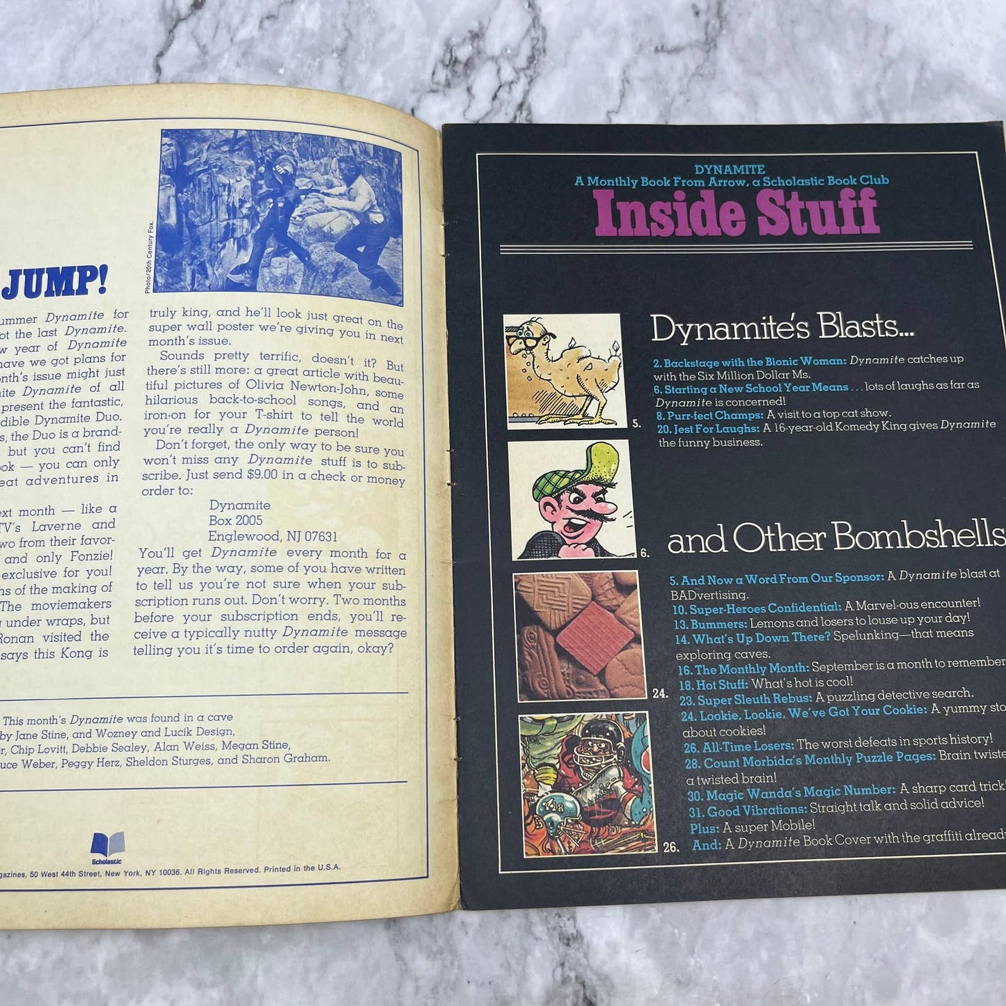 Vintage Dynamite Magazine Bionic Woman Lindsay Wagner 1976 Issue 27 TJ4