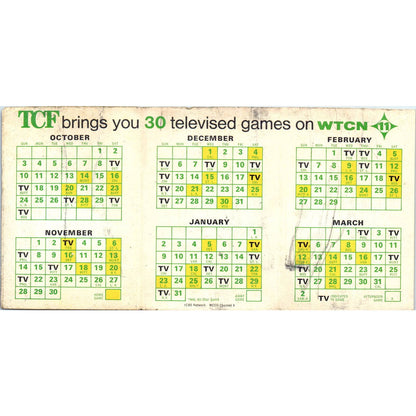 1971-72 Minnesota North Stars Hockey Pocket Schedule Twin City Federal TK1-P3