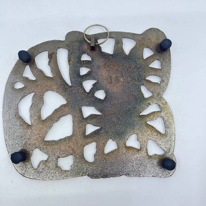 Vintage Metal Copper Cat Trivet Wall Art ODI 7 x 6” TC6